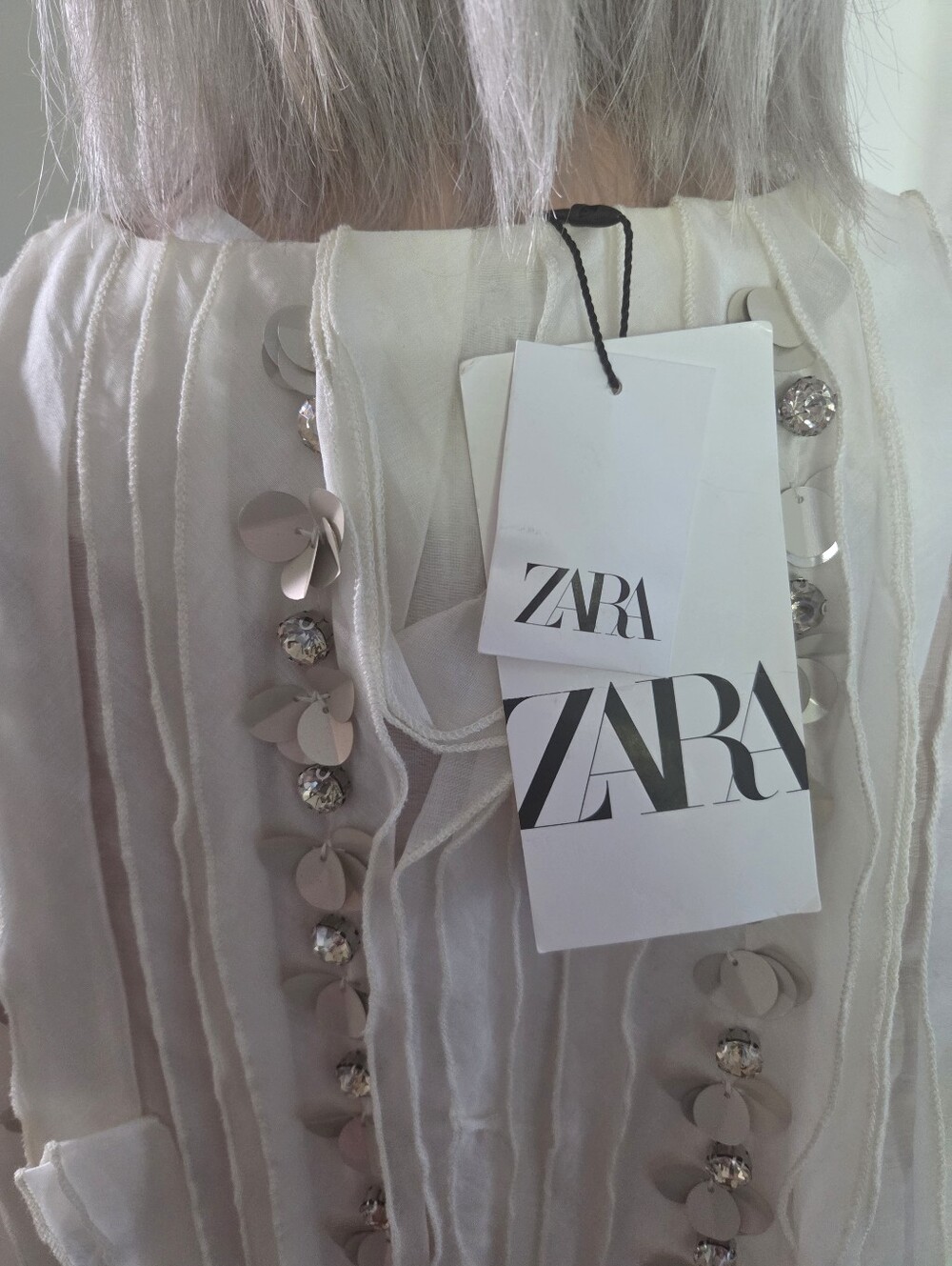 RARE Zara Womens Appliques Ruffled Jacket with Beads & Ruffles Size M #3920/119 - Picture 10 of 12